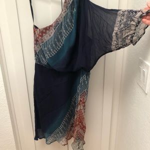 Twelfth Street by Cynthia Vincent One Shoulder Silk Ombre dress L